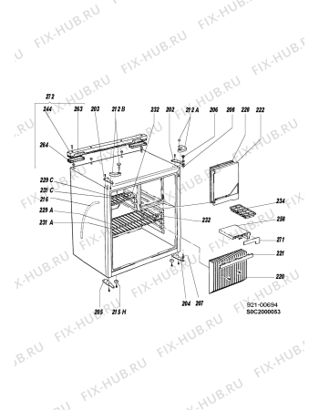 Взрыв-схема холодильника Electrolux RM3210-1 - Схема узла C20 Cabinet  B